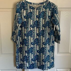 100% Silk Paisley Tunic Mini Dress – India Size 34